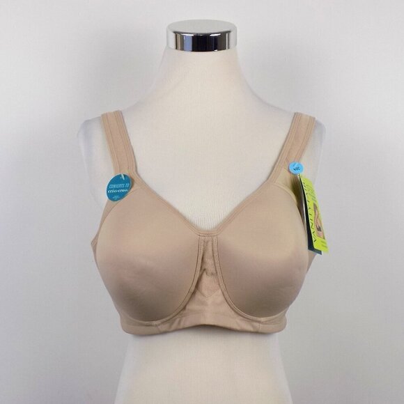 Vanity Fair Sport Bra Full Figure Wire free Size 40C Nude Converts Criss-cross - Picture 1 of 9